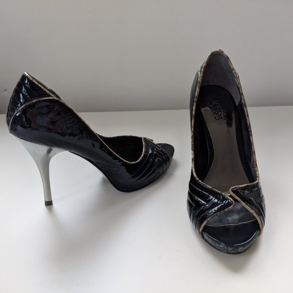 EUC (W6.5) - CARLOS SANTANA Quilted Peeptoe Pumps - Picture 2 of 3